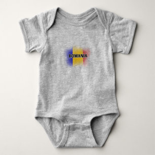 Simple Modern Romania Letter Flag Souvenir Baby Strampler