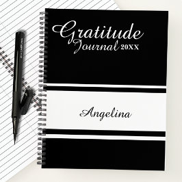 Simple Modern Script Calligraphy Danktude Journal Notizbuch