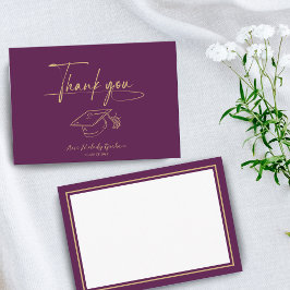 Simple Modern Script Graduation Thank You Card Dankeskarte
