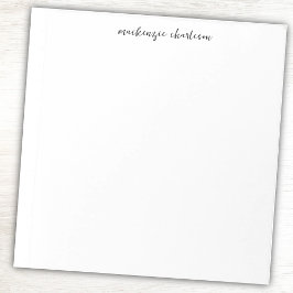 Simple Modern Script Personalized Name Notizblock