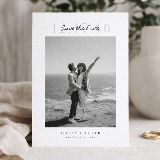 Simple Modern Script Photo Wedding Save the Date (Von Creator hochgeladen)