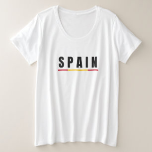 Simple Modern Spain Spanish Art Letter Souvenir Große Größe T-Shirt