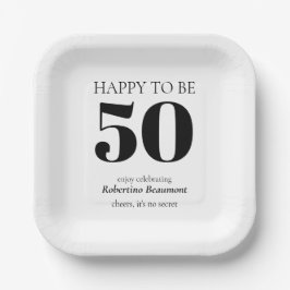 Simple Modern Surprise 50th Birthday Party Pappteller