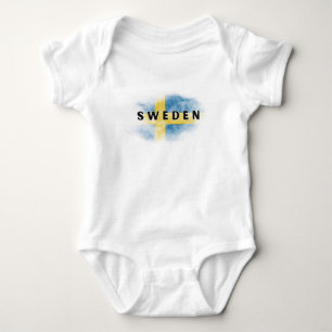 Simple Modern Sweden Flag Swedish Souvenir Baby Strampler