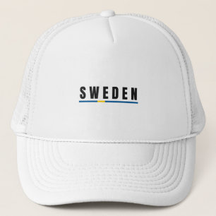 Simple Modern Sweden Swedish Letter Flag Souvenir Truckerkappe