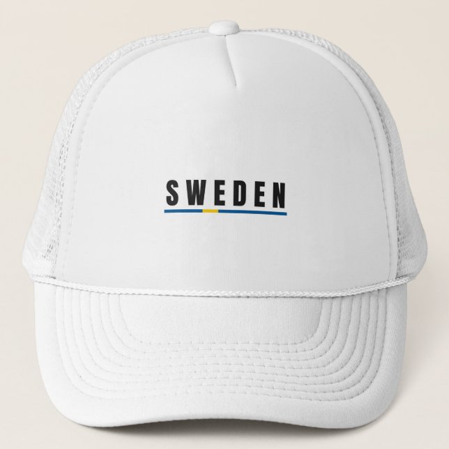 Simple Modern Sweden Swedish Letter Flag Souvenir Truckerkappe (Vorderseite)