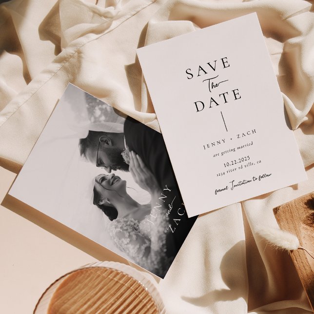 Simple Modern Typography Photo Wedding  Save The Date (Von Creator hochgeladen)