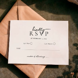 Simple Modern Typography Script Wedding RSVP Karte