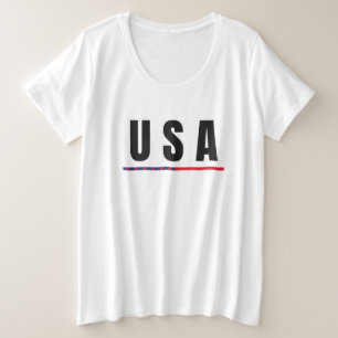 Simple Modern USA America Art Letter Flag Souvenir Große Größe T-Shirt