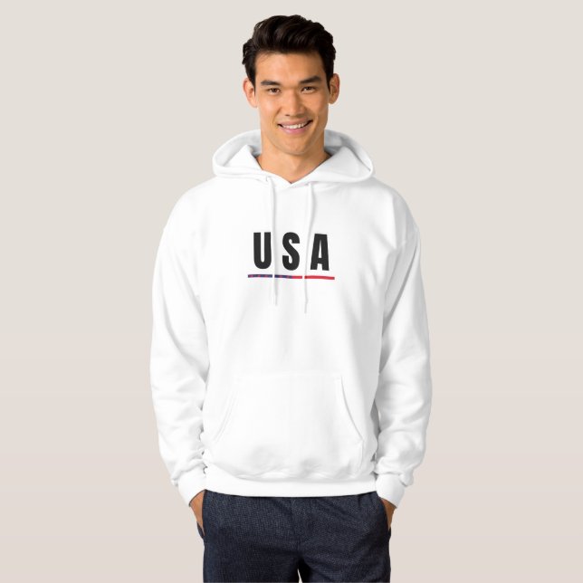 Simple Modern USA America Art Letter Flag Souvenir Hoodie (Vorne ganz)