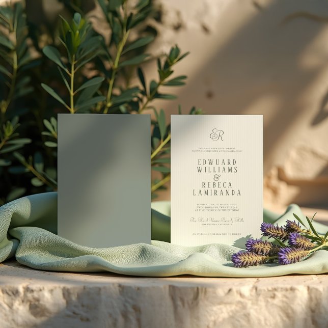 Simple Modern Vertical Stripes Wedding Einladung (Von Creator hochgeladen)