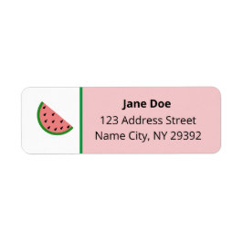 Simple Modern Watermelon Slice Mail-Adresse Etiket
