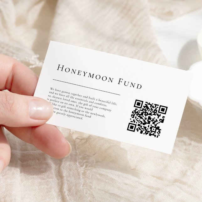 Simple Modern Wedding QR Code Honeymoon Fund Begleitkarte (Von Creator hochgeladen)