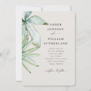 Simple Moments Creme Tropische Hochzeit Einladung