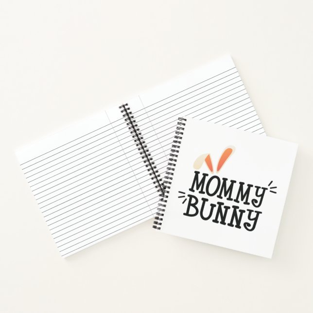 Simple Mommy Bunny Ostertypografie | Notebook Notizbuch (Innenseite)