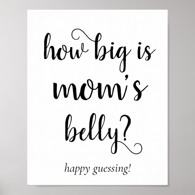 Simple Mommys Belly | Black Script Guessing Game Poster (Vorne)