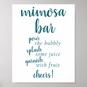 Simple Momosa Bar Aquamarines Grün für jeden Eve Poster