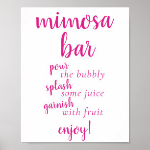 Simple Momosa Bar Fall Orange Any Event Sign Poster