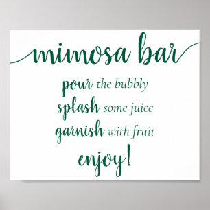 Simple Momosa Bar   Jäger Grün für jedes Ereignis Poster