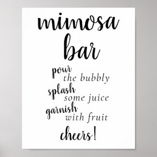 Simple Momosa Bar   Schwarzes Skript Jedes Ereigni Poster