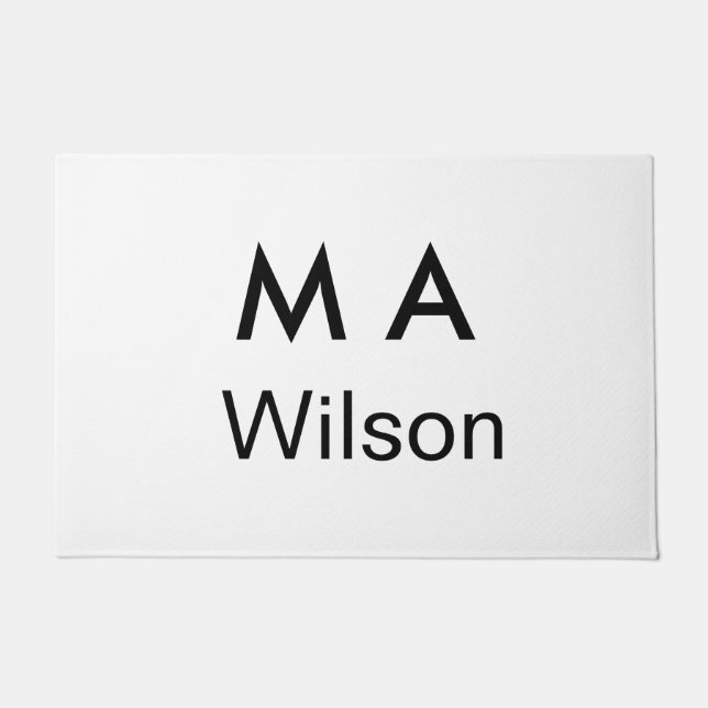 Simple monogram add your name letter man minimal   fußmatte (Vorderseite)