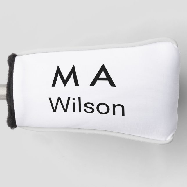 Simple monogram add your name letter man minimal   golf headcover (Vorderseite)