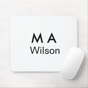 Simple monogram add your name letter man minimal   mousepad