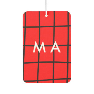 Simple monogram add your name letter man minimal t autolufterfrischer