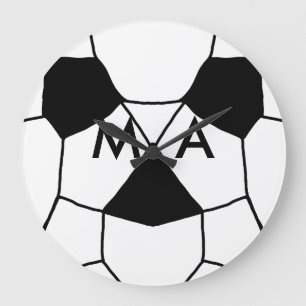 Simple monogram add your name letter man minimal t große wanduhr
