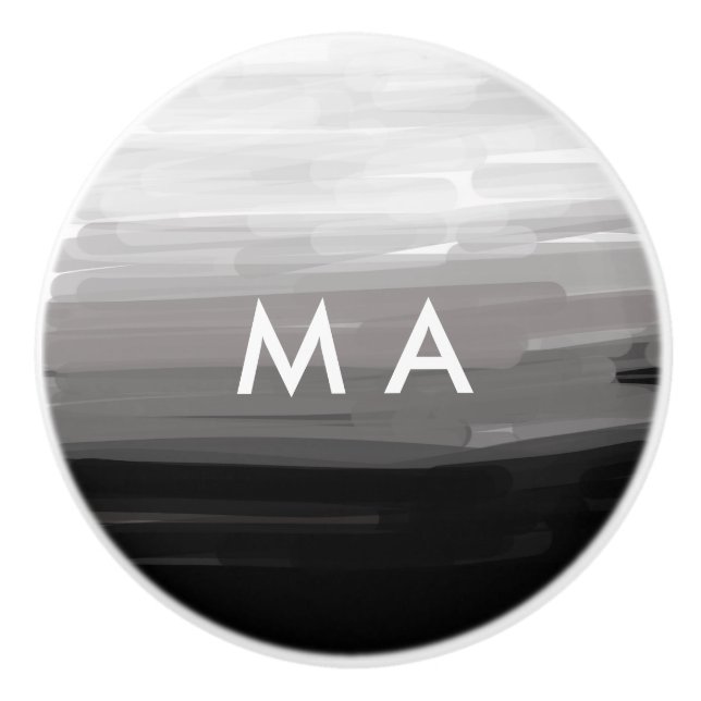 Simple monogram add your name letter man minimal t keramikknauf (Vorderseite)