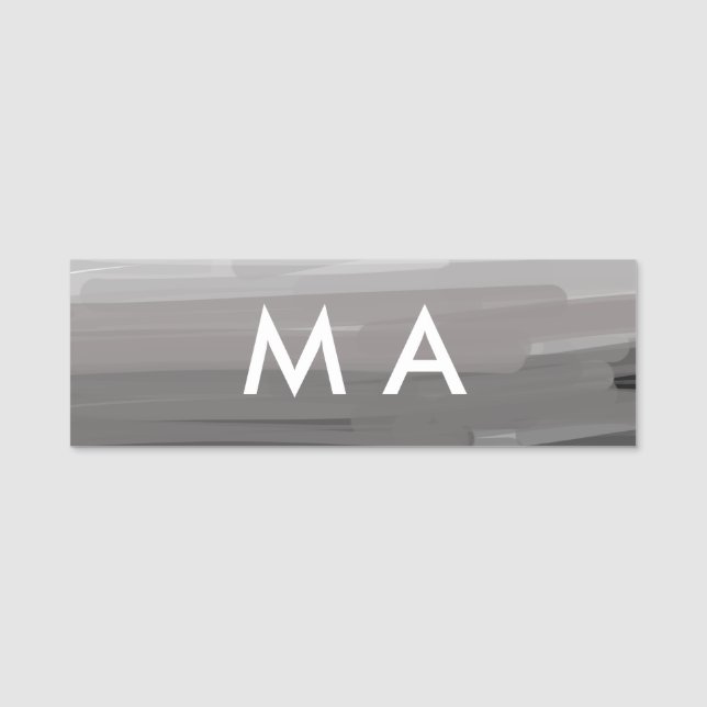 Simple monogram add your name letter man minimal t namensschild (Vorderseite)