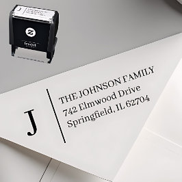 Simple Monogram Personalized Self-inking Stamp Permastempel
