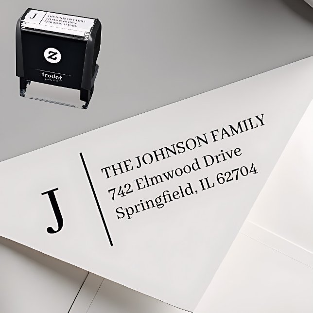 Simple Monogram Personalized Self-inking Stamp Permastempel (Von Creator hochgeladen)