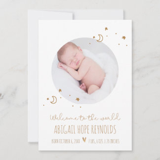 Simple Moon and Stars Baby Birth Foto