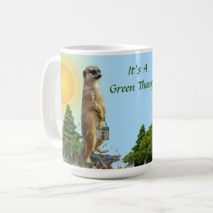 Simple Morning 'GreenThang' Meerkat Tier Kaffeetasse
