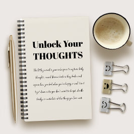 Simple motivational ivory and black Notebook Notizbuch