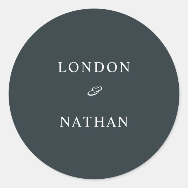 Simple Mute Blue Greenery Runder Aufkleber (Vorderseite)