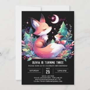 Simple Nature Fox Geburtstag digital Einladung