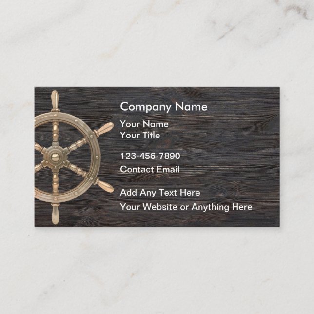 Simple Nautical Business Cards Design Visitenkarte (Vorderseite)