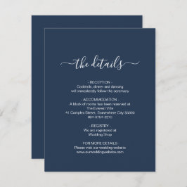 Simple Navy Blue Begleitkarte