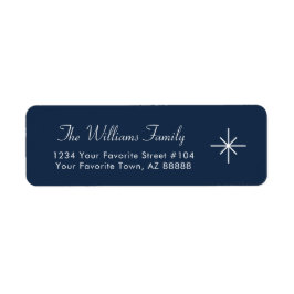 Simple Navy Blue Elegant Typografy Rücksendeadress