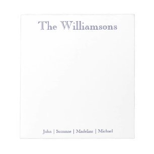 Simple Navy Blue Family Notepad Notizblock