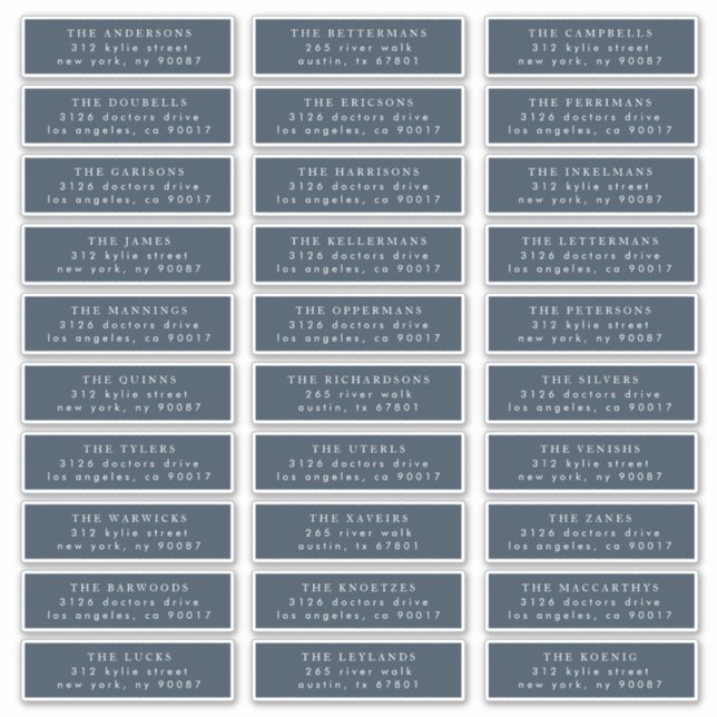 Simple Navy Blue Guest Address Wedding Aufkleber (Vorderseite)