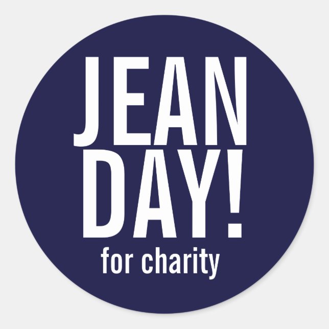 Simple Navy Blue Jean Day Stickers (Vorderseite)