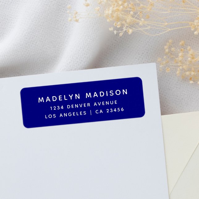 Simple Navy Blue Minimalistisch Elegante Rücksende (Von Creator hochgeladen)