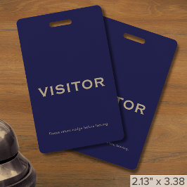 Simple Navy Blue Visier Abzeichen Ausweis