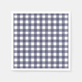 Simple navy gingham serviette
