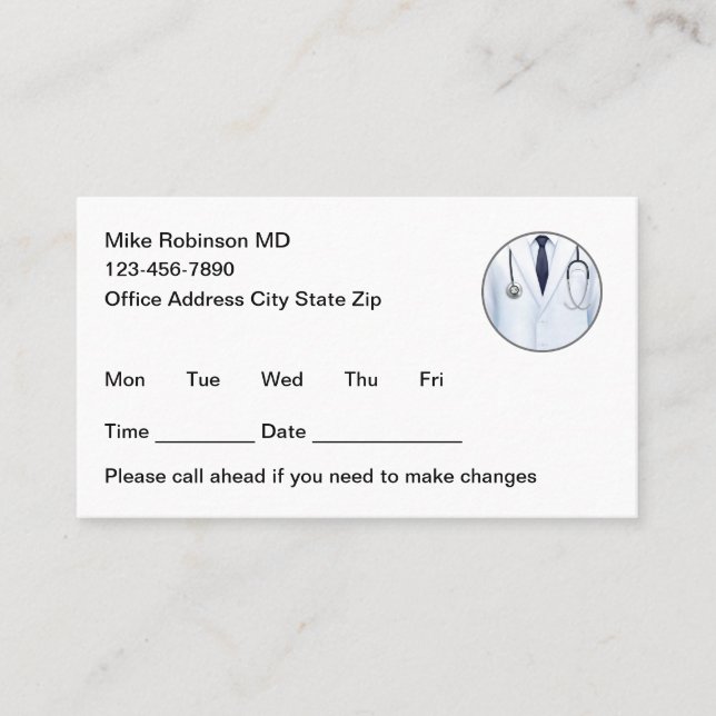 Simple Nurse Practitioner Appointment Cards Terminkarte (Vorderseite)