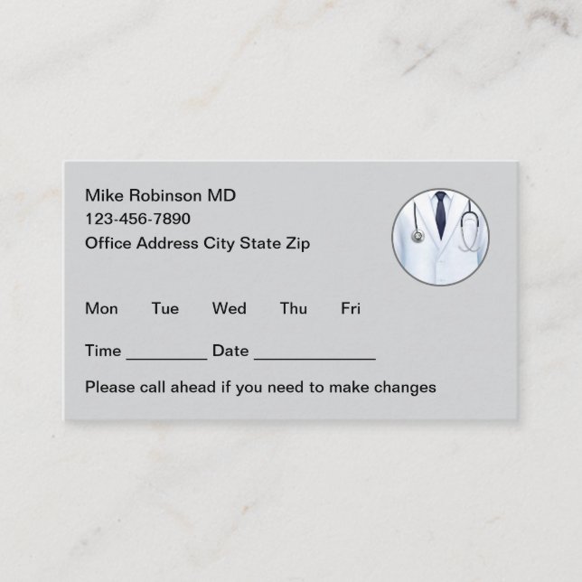 Simple Nurse Practitioner Appointment Cards Terminkarte (Vorderseite)