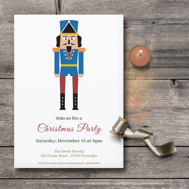 Simple Nutcracker Weihnachts-Party Einladung (Simple Nutcracker Christmas Party Invitation)